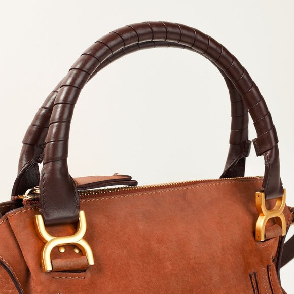 Chloe Marcie Brown Nubuck-Leather Shoulder Bag - Picture 9 of 15